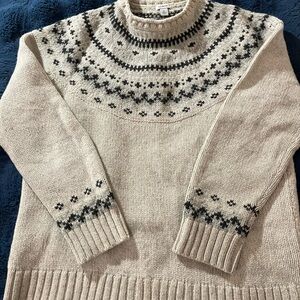 L.L. Bean Classic Ragg Wool Fair Idle Pattern, Women's Regular Size Large